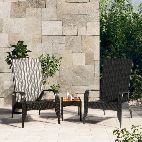vidaXL havestol Adirondack sort polyrattan