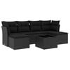 vidaXL sofas&aelig;t til haven 7 dele med hynder polyrattan sort