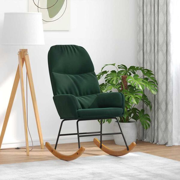 vidaXL gyngestol fl&oslash;jl m&oslash;rkegr&oslash;n