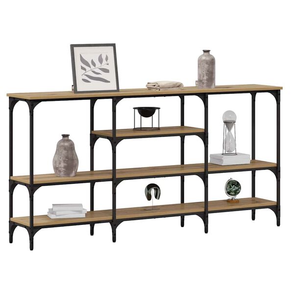 vidaXL Konsolbord artisan eg 160 x 29 x 80 cm Konstrueret tr&aelig;