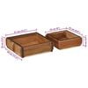 vidaXL Bakke 2 pcs Brun 29 x 31 x 10 cm Solid genbrugs tr&aelig;