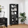 vidaXL Highboard Sort eg 69,5 x 34 x 180 cm Konstrueret tr&aelig;