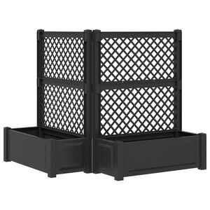 vidaXL Stor blomsterkasse med espalier 2 stk. PP Antracit