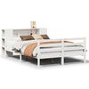 vidaXL seng med reol uden madras 135x190 cm massivt fyrretr&aelig; hvid