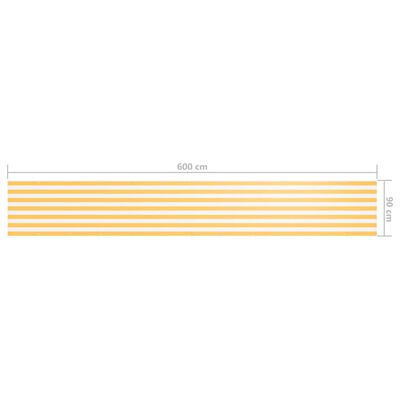 vidaXL altanafskærmning 90x600 cm oxfordstof hvid og gul