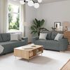 vidaXL Sofa 3 pcs M&oslash;rkegr&aring; 221 x 80 x 80 cm Linned-blandet stof