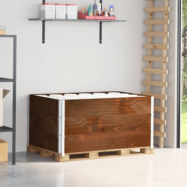 vidaXL pallerammer 3 stk. 120x80 cm massivt fyrretr&aelig; brun