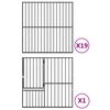 vidaXL hundegård 20 paneler galvaniseret stål sort