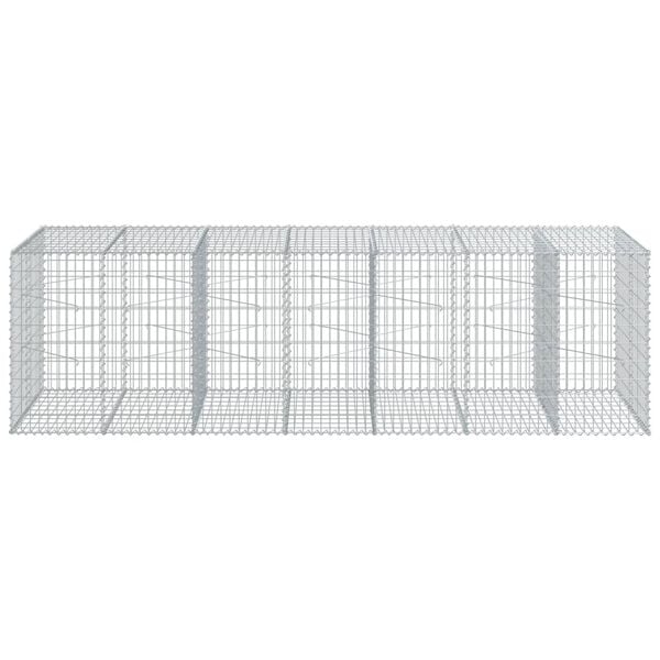 vidaXL gabionkurv med cover 350x100x100 cm galvaniseret jern