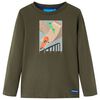 Lang&aelig;rmet T-shirt til b&oslash;rn str. 104 kakifarvet