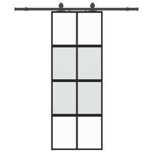 vidaXL skyded&oslash;r med hardwares&aelig;t 76x205 cm h&aelig;rdet glas sort