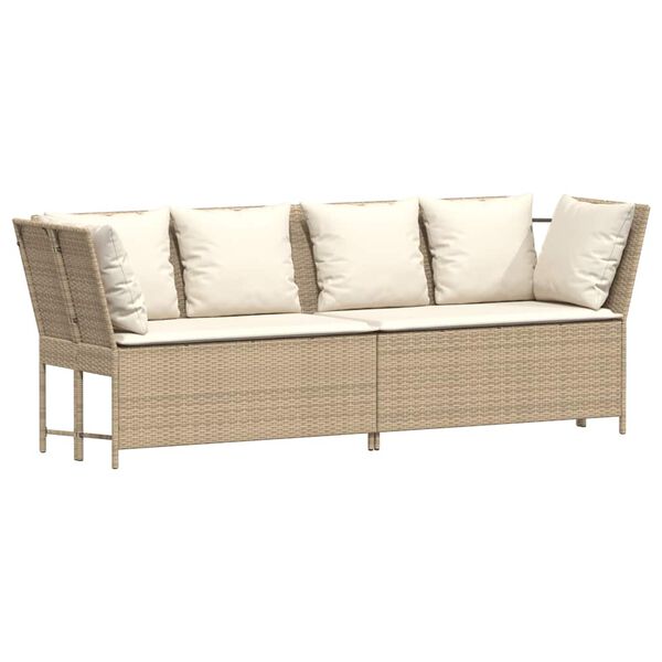 vidaXL havesofa med hynder polyrattan beige