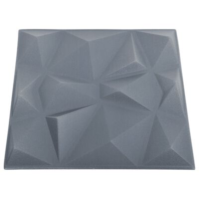 vidaXL 3D-vægpaneler 12 stk. 50x50 cm 3 m² diamantgrå