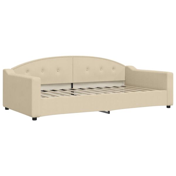 vidaXL daybed med madras 100x200 cm stof cremefarvet