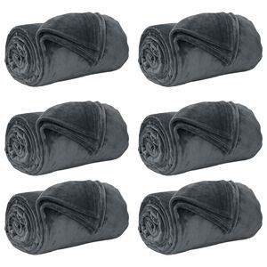 vidaXL Kastet&aelig;pper 6 stk. M&oslash;rkegr&aring; 240 x 270 cm 10.11 kg Fleece