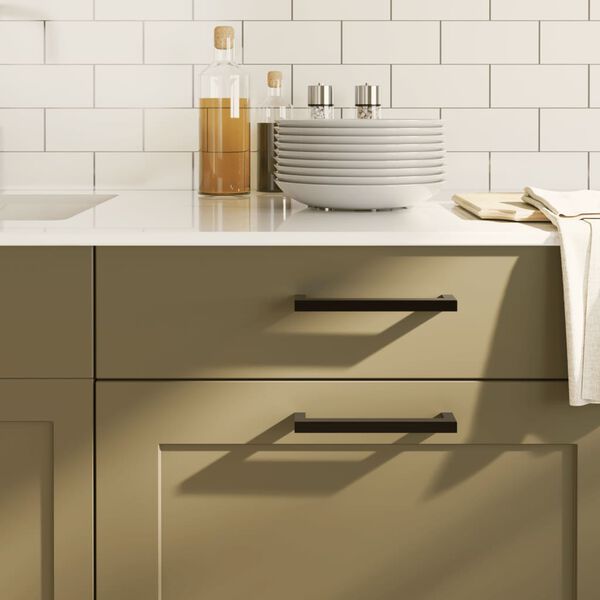 vidaXL skabsh&aring;ndtag 10 stk. 128 mm rustfrit st&aring;l sort