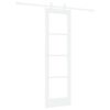 vidaXL Skyded&oslash;r Hvid 61 x 198,5 cm Massivt fyrretr&aelig; og glas