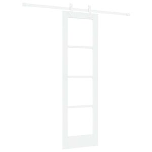 vidaXL Skyded&oslash;r 61 x 198,5 cm Massivt fyrretr&aelig; og glas Hvid