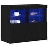 vidaXL LED Sideboard Sort 81 x 37 x 66,5 cm Konstrueret tr&aelig;