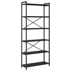 vidaXL Bogreol 80 x 30 x 189,5 cm Konstrueret tr&aelig; Sort eg