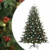 vidaXL Kunstigt juletr&aelig; med stativ Gr&oslash;n 210 cm PVC og metal og plast