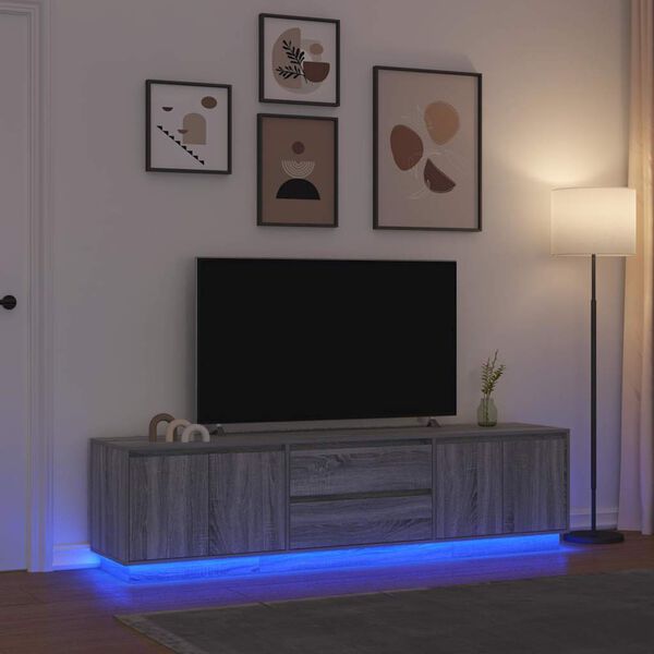 vidaXL tv-bord med LED-lys 100x41x50 cm antikt tr&aelig;