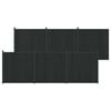 vidaXL Hegnspanel 6 stk. 1055 x 186,5 cm WPC og Aluminium Sort