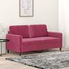vidaXL 2-personers sofa 140 cm fløjl vinrød