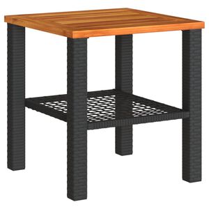 vidaXL havebord 40x40x42 cm polyrattan og akacietr&aelig; sort