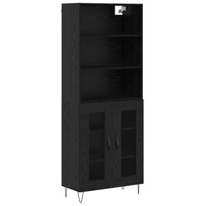vidaXL Highboard 2 pcs Sort eg Konstrueret tr&aelig;