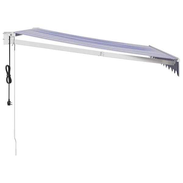 vidaXL foldemarkise 3x2,5 m automatisk betjening bl&aring; og hvid