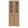 vidaXL Highboard med skuffe 2 pcs Artisan Egetr&aelig; Konstrueret tr&aelig;