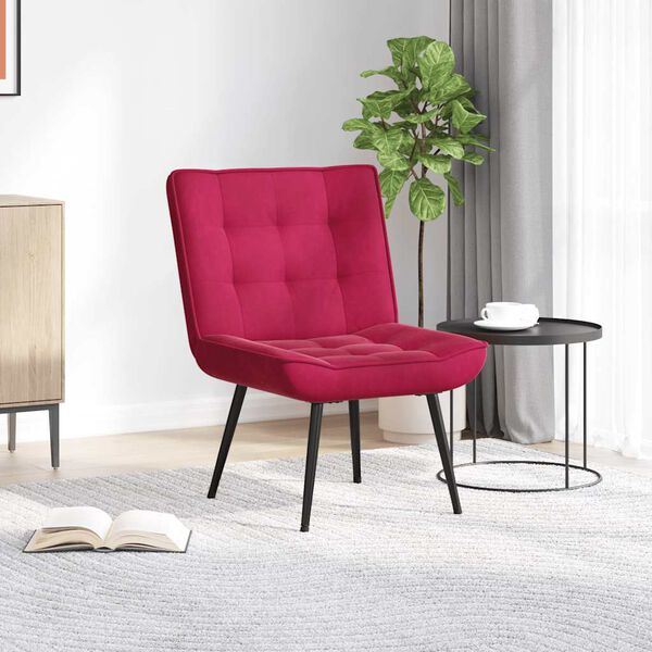 vidaXL l&aelig;nestol 64x74x84 cm fl&oslash;jl vinr&oslash;d