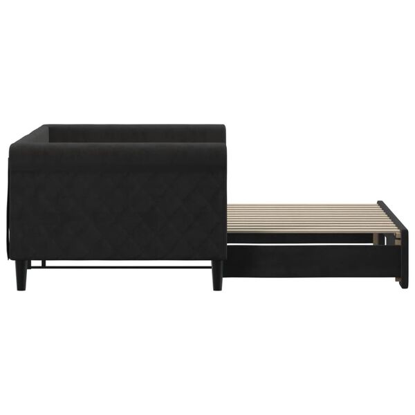 vidaXL daybed med udtræk 90x200 cm velour sort