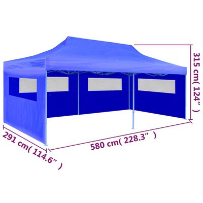 vidaXL foldbart pop-up-festtelt 3 x 6 m blå