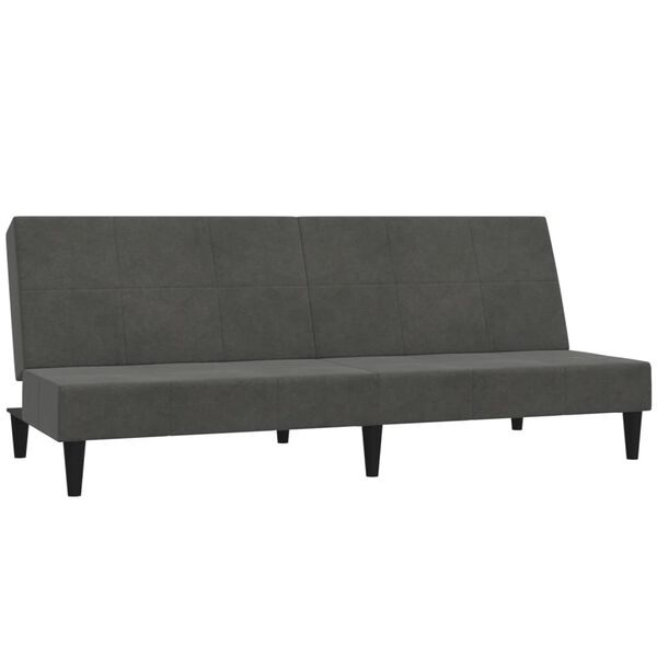 vidaXL 2-personers sovesofa med skammel mikrofiberstof m&oslash;rkegr&aring;