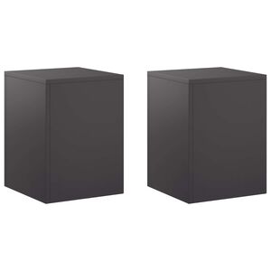 vidaXL Planteholder 2 pcs Sort 30 x 30 x 40 cm St&aring;l