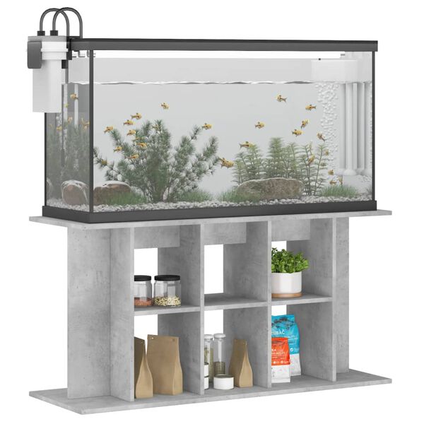 vidaXL akvariestativ betongrå 120x40x60 cm konstrueret træ