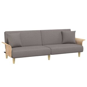 vidaXL sovesofa med arml&aelig;n stof gr&aring;brun