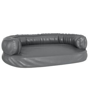 vidaXL ergonomisk hundeseng 75x53 cm skum og kunstl&aelig;der gr&aring;