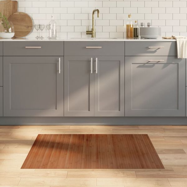 vidaXL gulvt&aelig;ppe 70x100 cm rektangul&aelig;r bambus brun