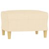 vidaXL sofastol med fodskammel 60 cm Stof cremefarvet