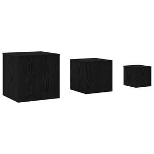 vidaXL Nesting Bord 3 stk. Sort eg 45 x 45 x 45 cm Konstrueret tr&aelig;