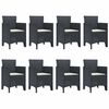 vidaXL Have Spisebordss&aelig;t 9 pcs Antracit Polypropylen