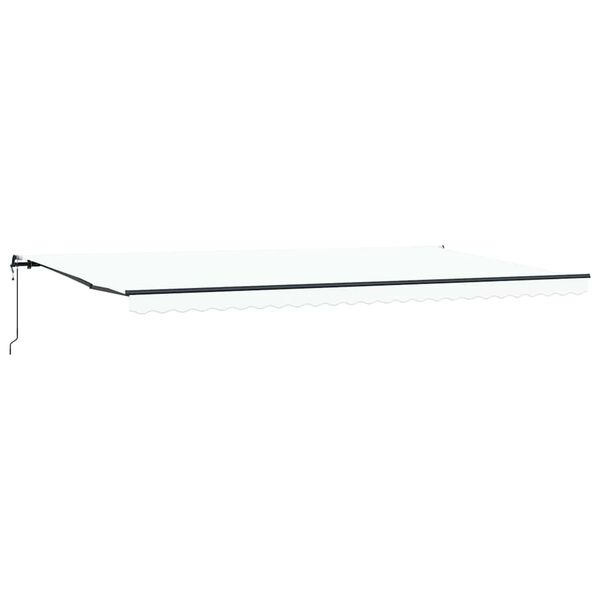 vidaXL Utr&aelig;kkelig Markise Hvid 600 &times; 300 cm Stof og aluminium