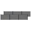vidaXL Hegnspanel 6 pcs WPC og Aluminium Gr&aring;