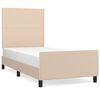 vidaXL sengeramme med sengegavl 90x190 cm kunstl&aelig;der cappuccinofarvet
