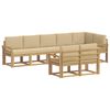 vidaXL Udend&oslash;rs sofagruppe med pude 8 pcs Hvid og Beige Polyester