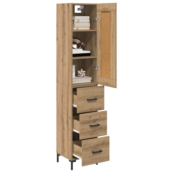 vidaXL Highboard Artisan Egetr&aelig; 34,5 x 34 x 180 cm Konstrueret tr&aelig;