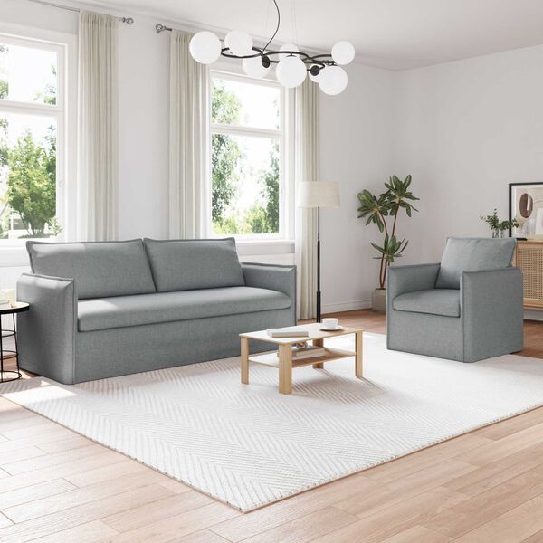 vidaXL Sofa 2 pcs Lysegr&aring; 196 x 82 x 85 cm Stof